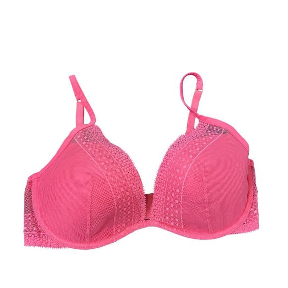 Victoria's Secret Other - Victorias Secret Bra 36D Pink Lace Incredible Plunge Underwire thin